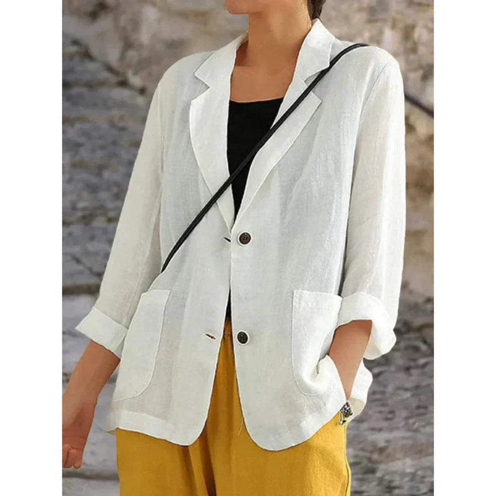 Margit | sofistikerad snygg linne blazer