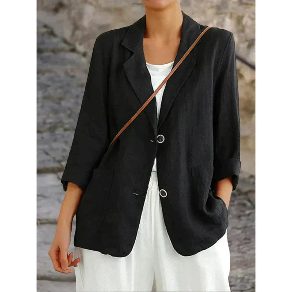 Margit | sofistikerad snygg linne blazer