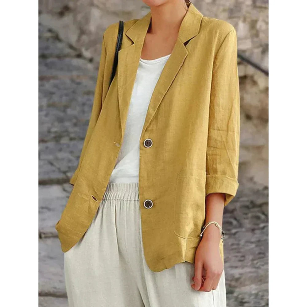 Margit | sofistikerad snygg linne blazer