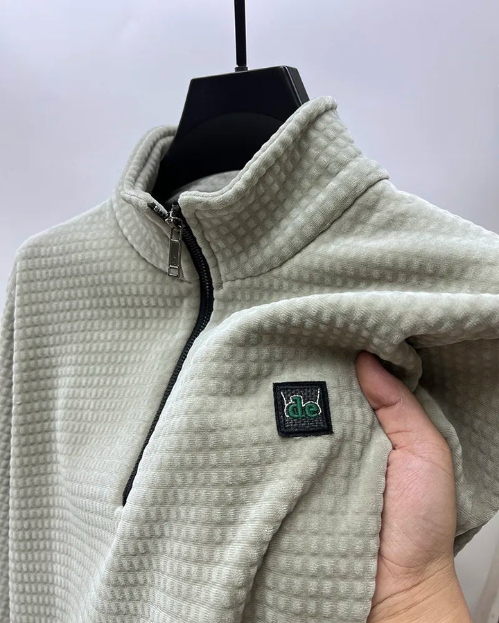 Premium alpacka fleece tröja med halv dragkedja