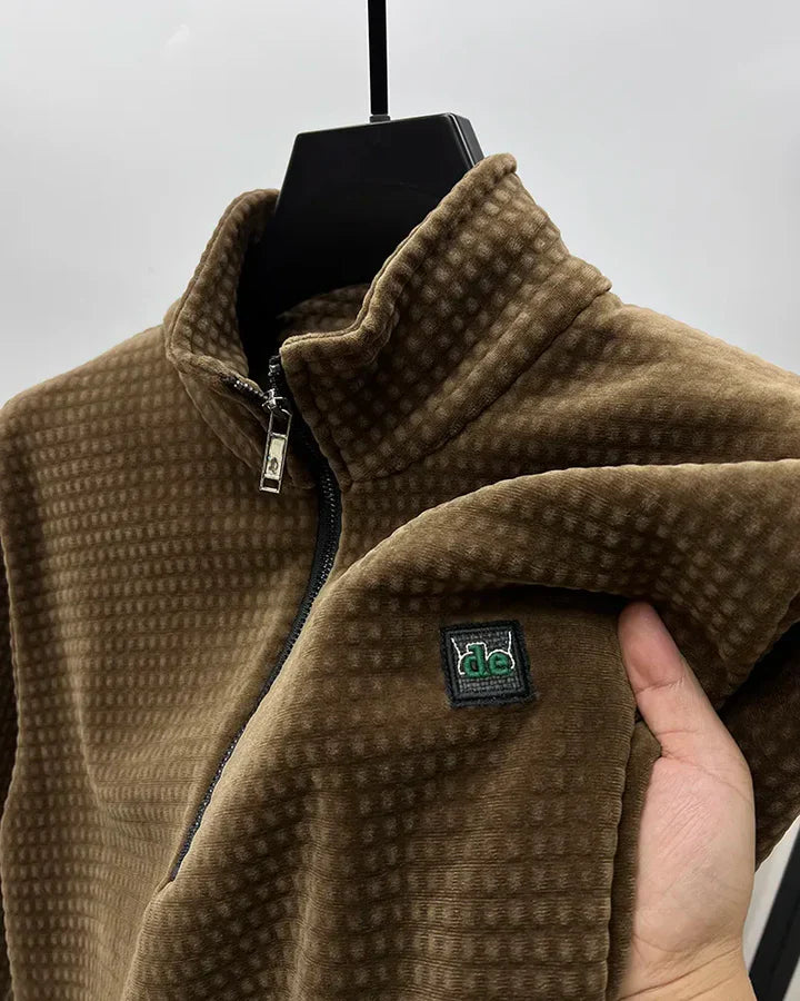 Premium alpacka fleece tröja med halv dragkedja