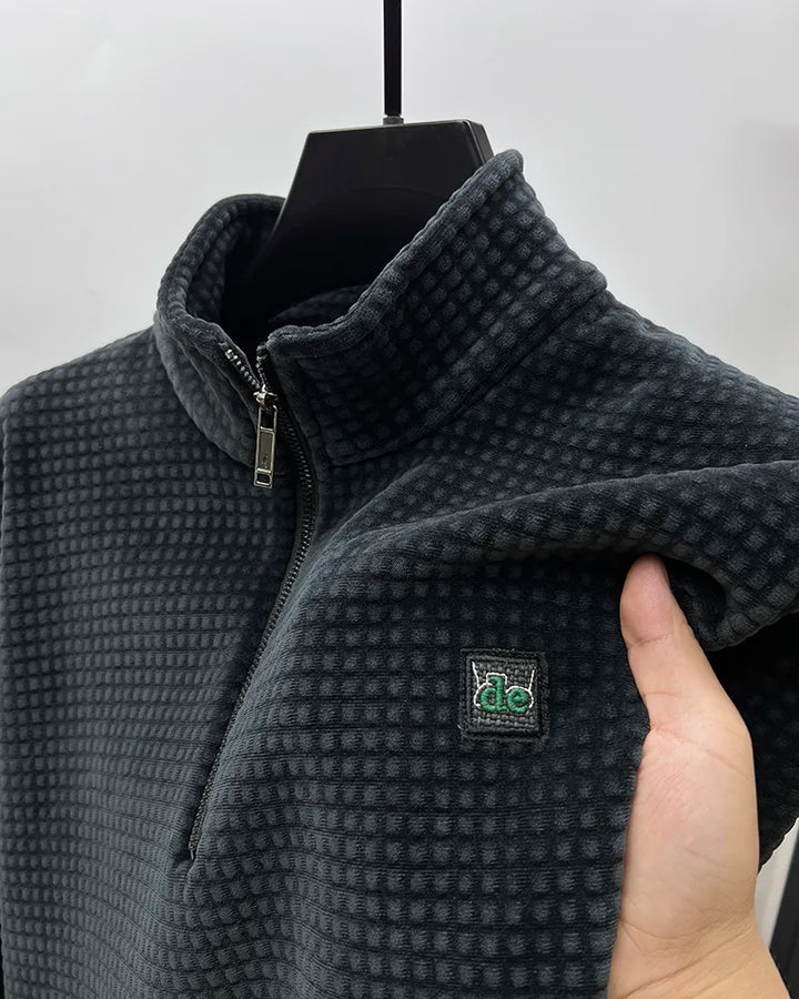 Premium alpacka fleece tröja med halv dragkedja