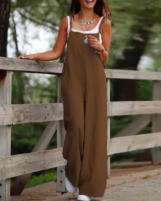 Nora – beige jumpsuit elegans