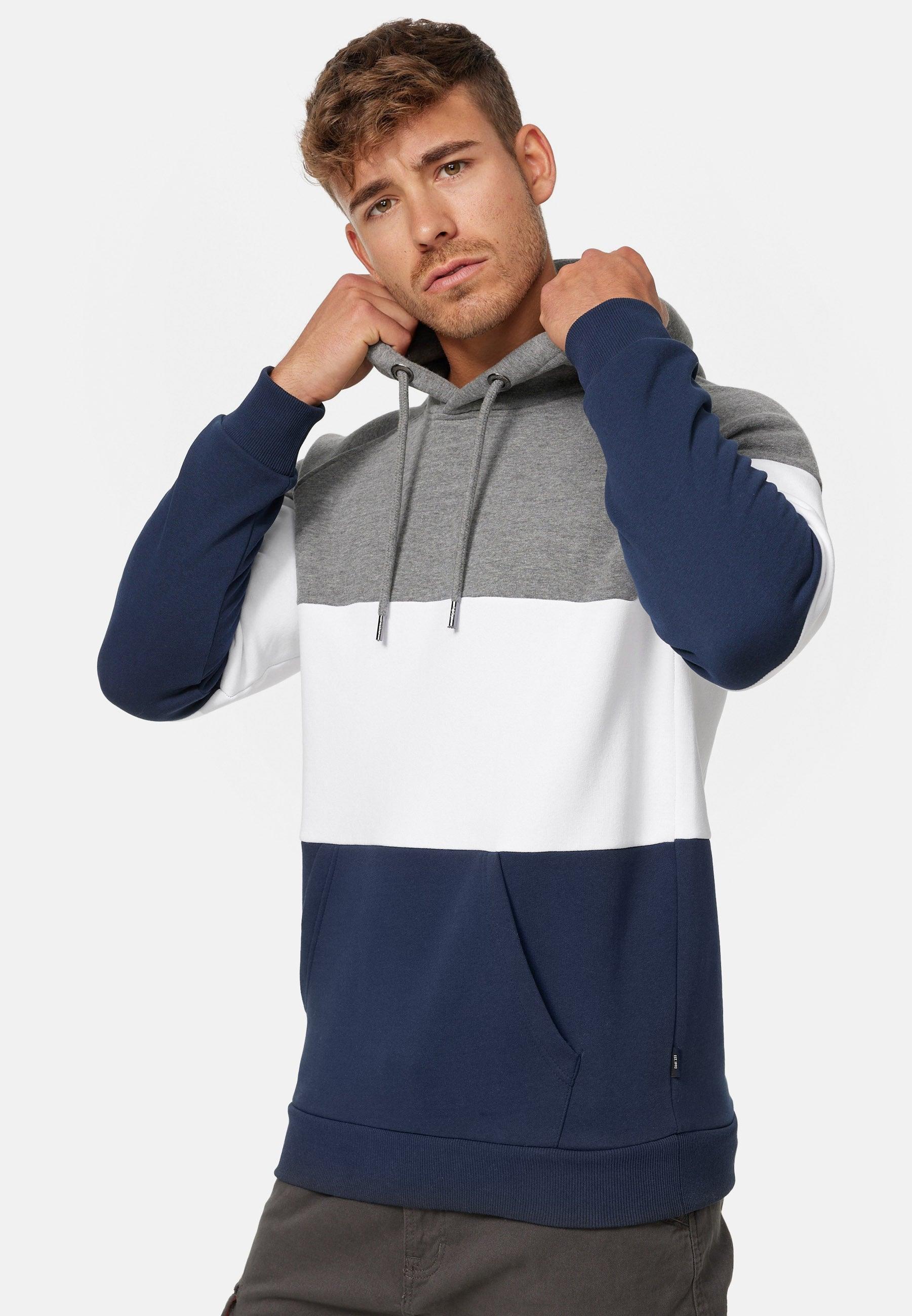 Indicode Herren Donta Sweatshirt mit Kapuze 3-farbig - INDICODE