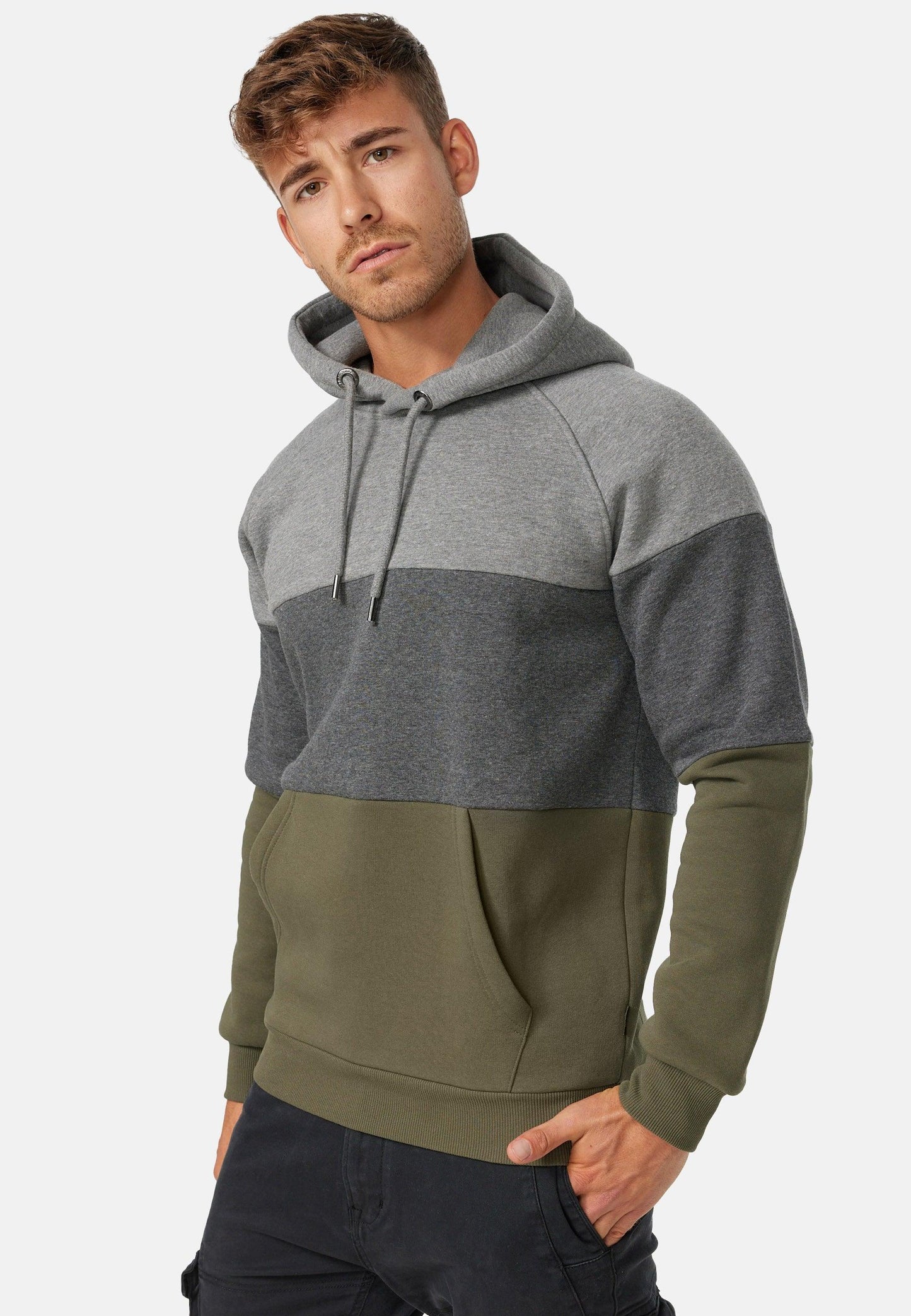 Indicode Herren Donta Sweatshirt mit Kapuze 3-farbig - INDICODE