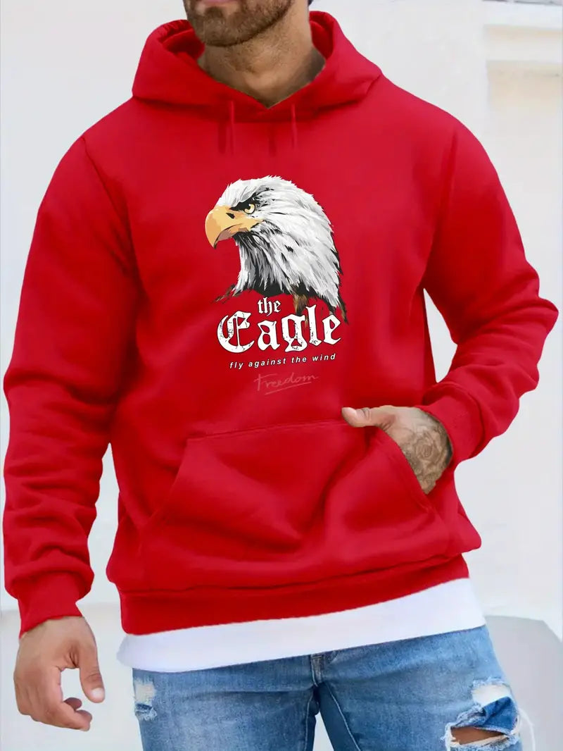 Kaden eagle print hoodie för män