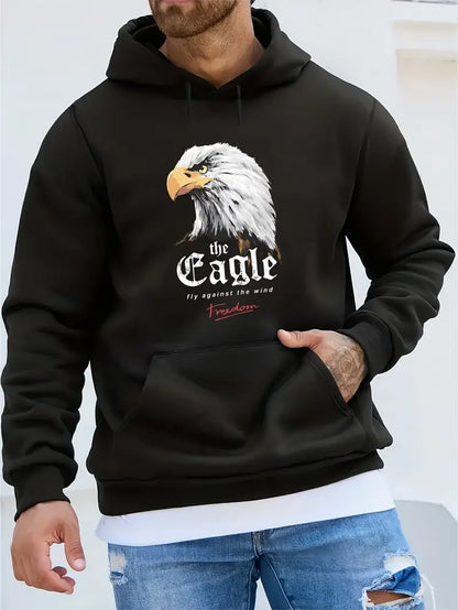 Kaden eagle print hoodie för män