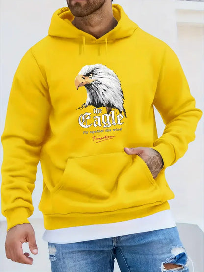 Kaden eagle print hoodie för män