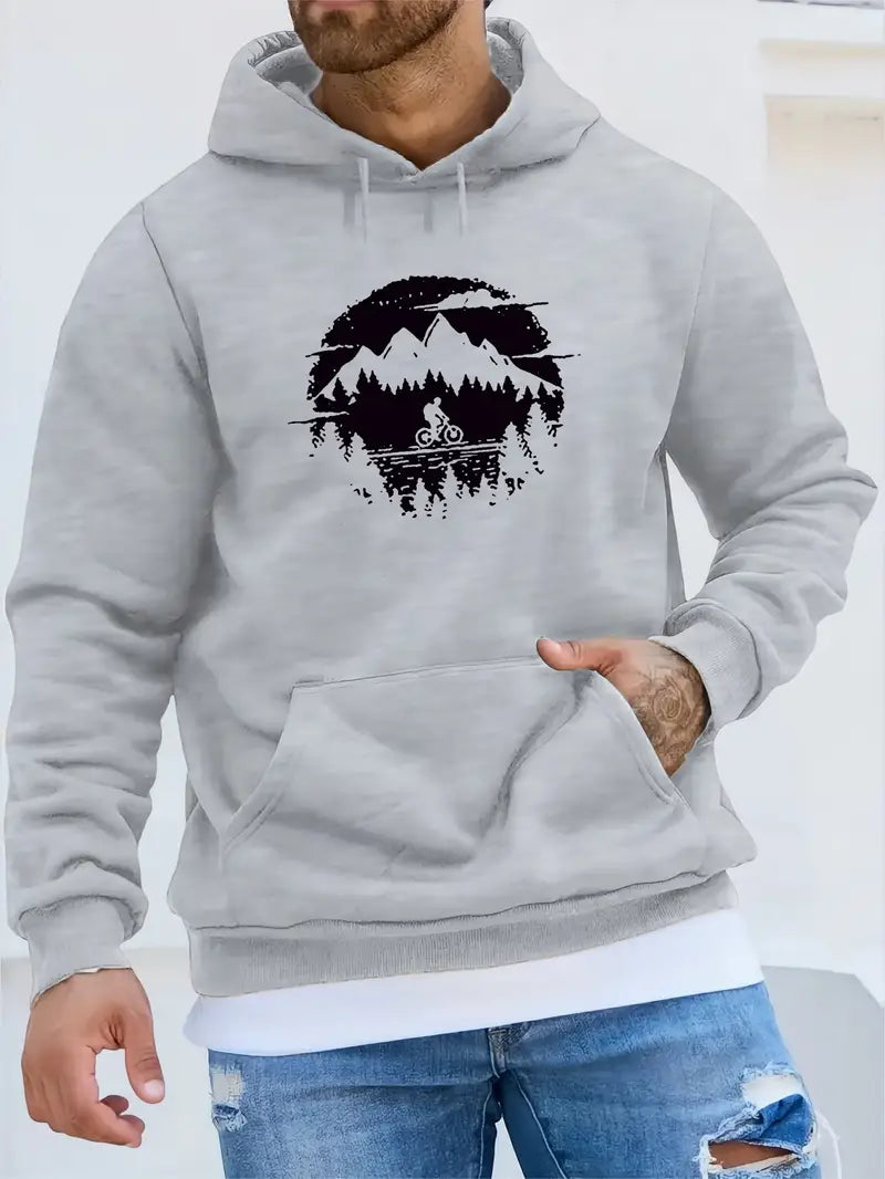 Victor – casual biker grafisk hoodie för män