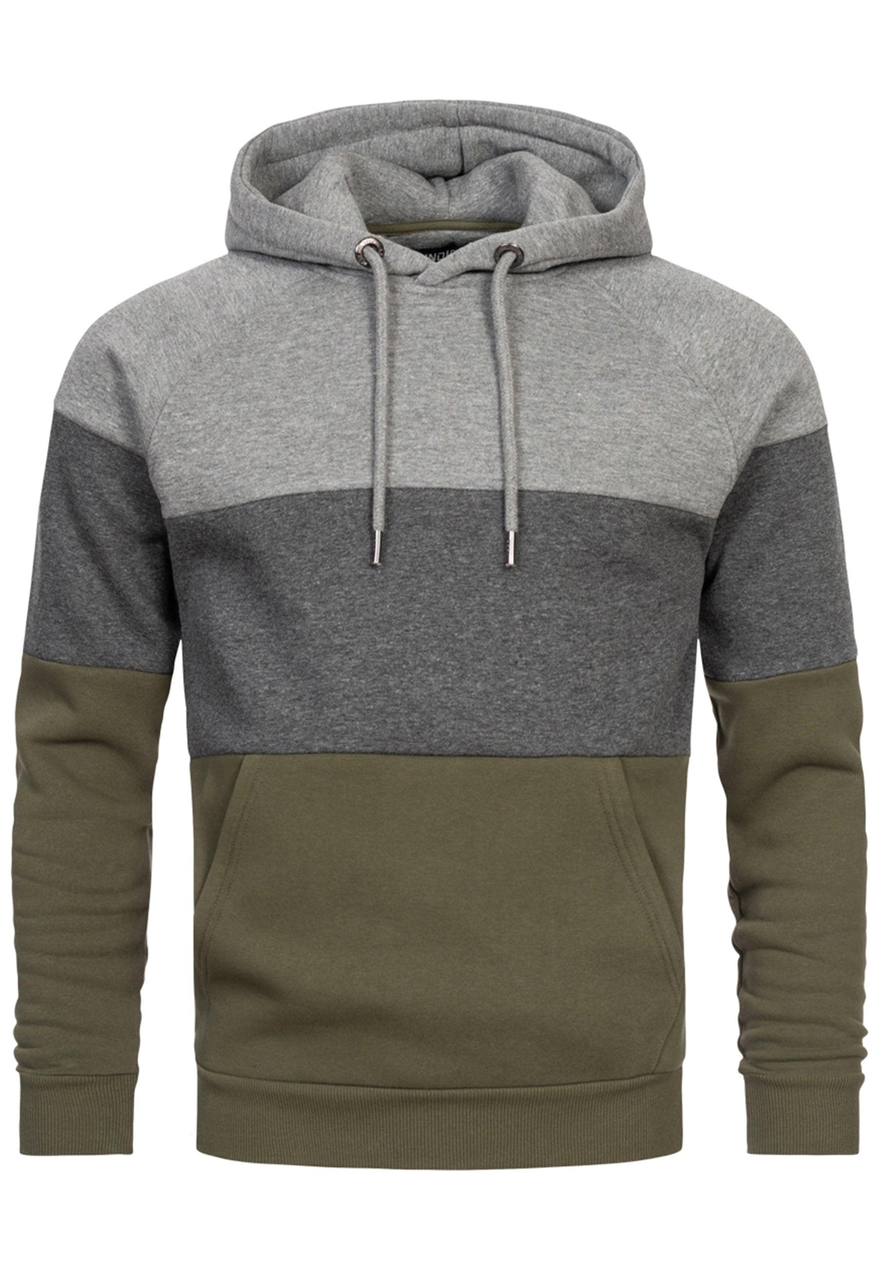 Indicode Herren Donta Sweatshirt mit Kapuze 3-farbig - INDICODE