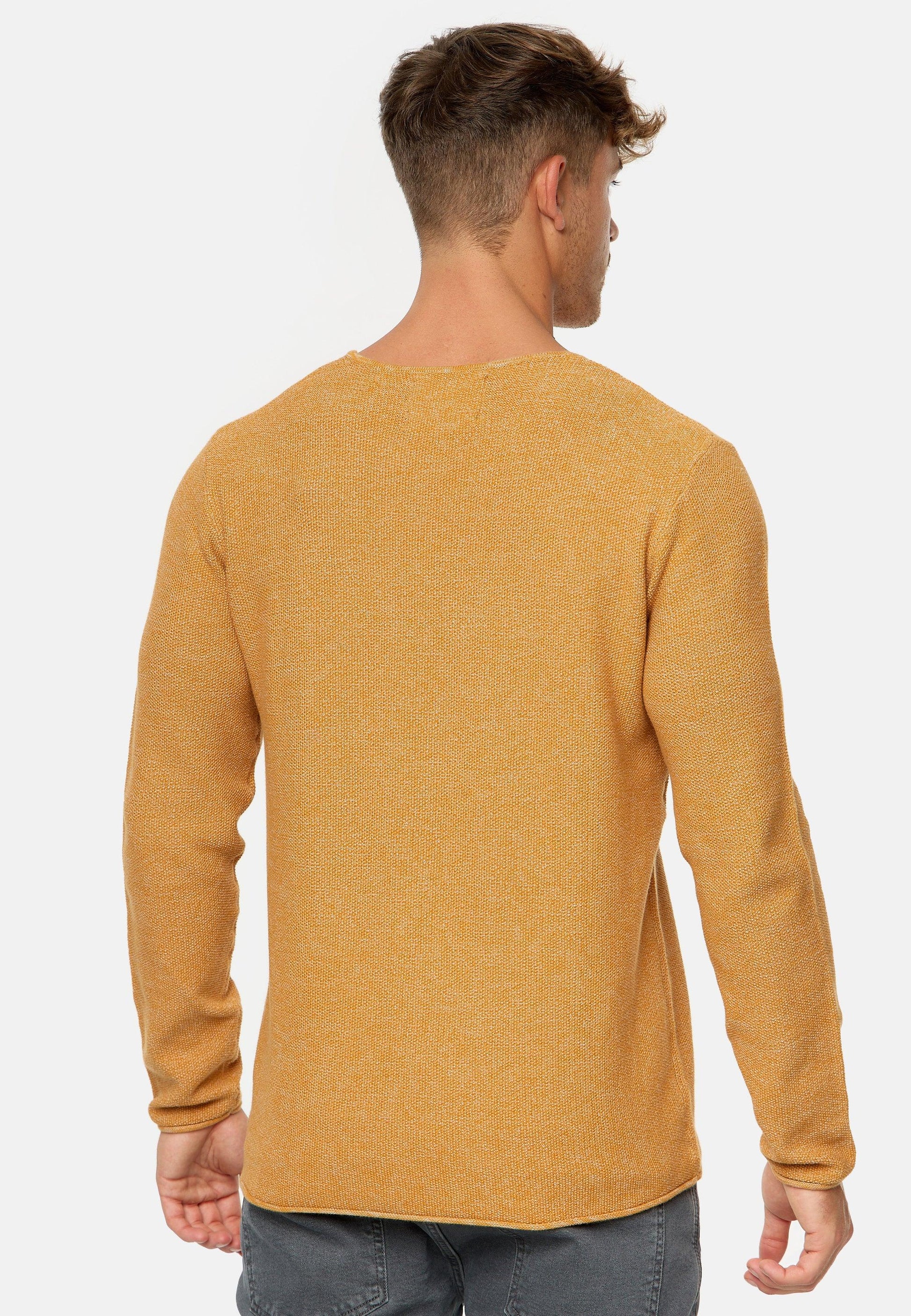 Indicode Herren Loakim Strickpullover mit Rundhals-Ausschnitt & Roll Edge aus 90% Baumwolle - INDICODE