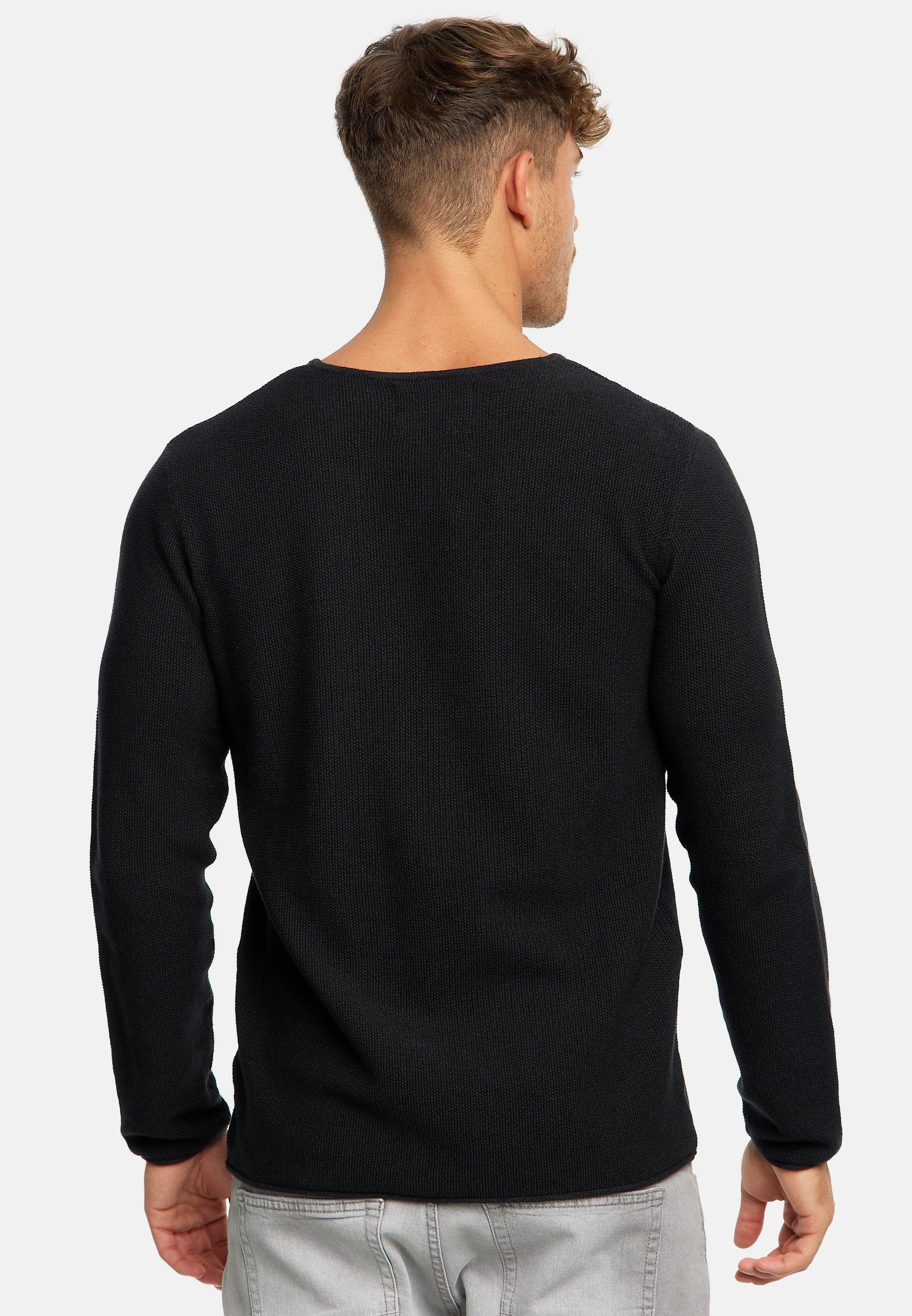 Indicode Herren Loakim Strickpullover mit Rundhals-Ausschnitt & Roll Edge aus 90% Baumwolle - INDICODE