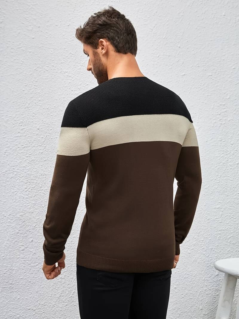 Ambrose – casual crew neck i en färgblockslook