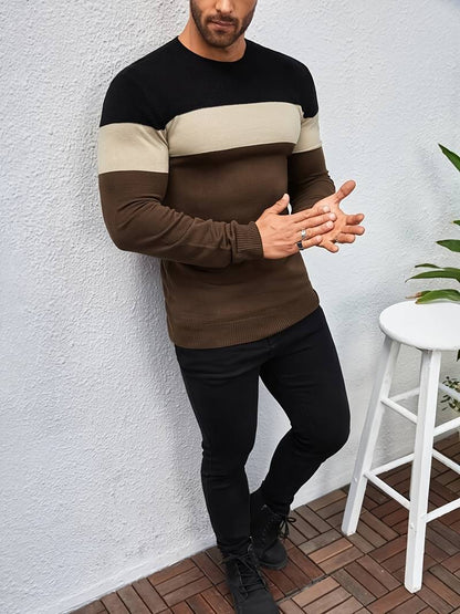 Ambrose – casual crew neck i en färgblockslook