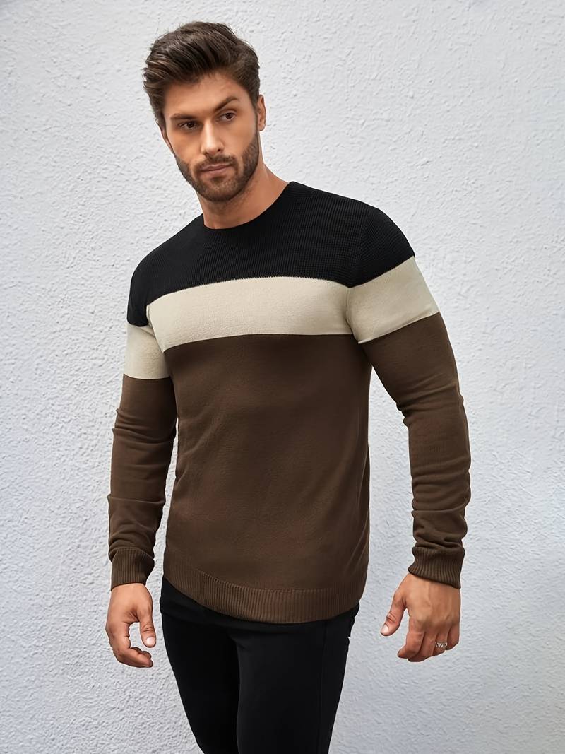 Ambrose – casual crew neck i en färgblockslook