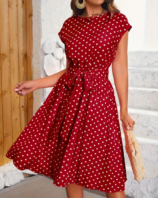 RETRO CHIC - Vacker vintage polka klänning för vår/sommar