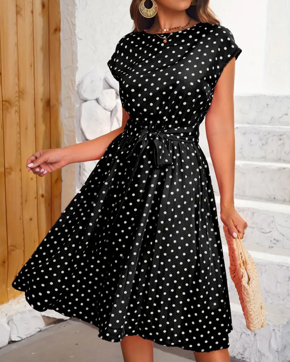 RETRO CHIC - Vacker vintage polka klänning för vår/sommar