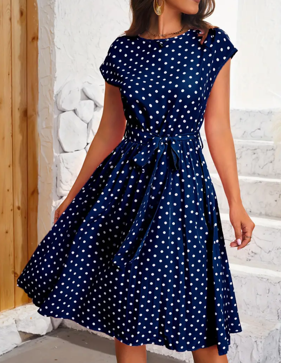 RETRO CHIC - Vacker vintage polka klänning för vår/sommar