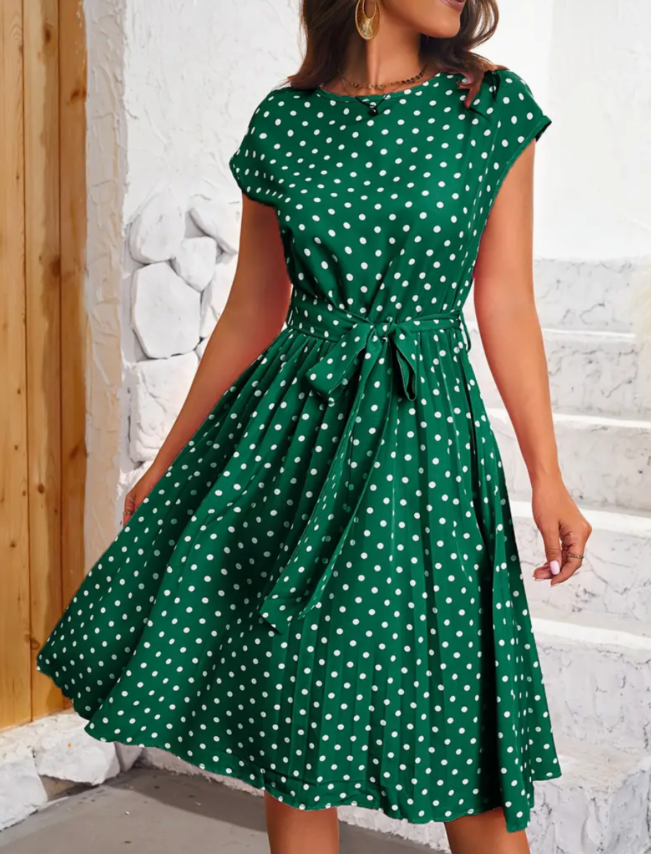 RETRO CHIC - Vacker vintage polka klänning för vår/sommar