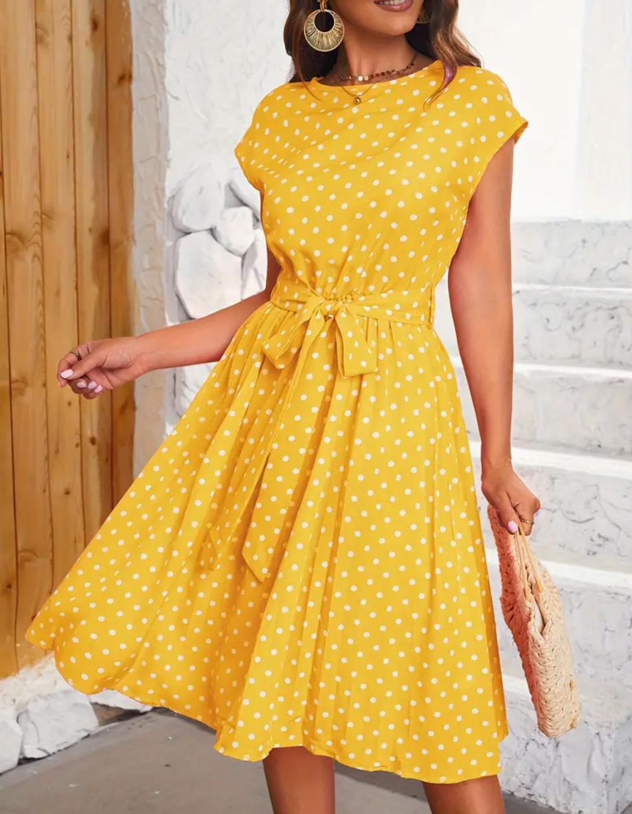 RETRO CHIC - Vacker vintage polka klänning för vår/sommar