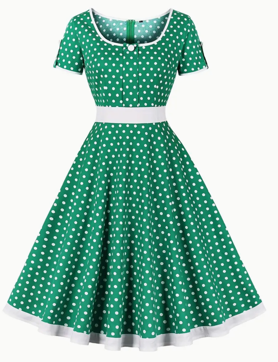 RETRO CHIC - Vacker vintage polka klänning för vår/sommar