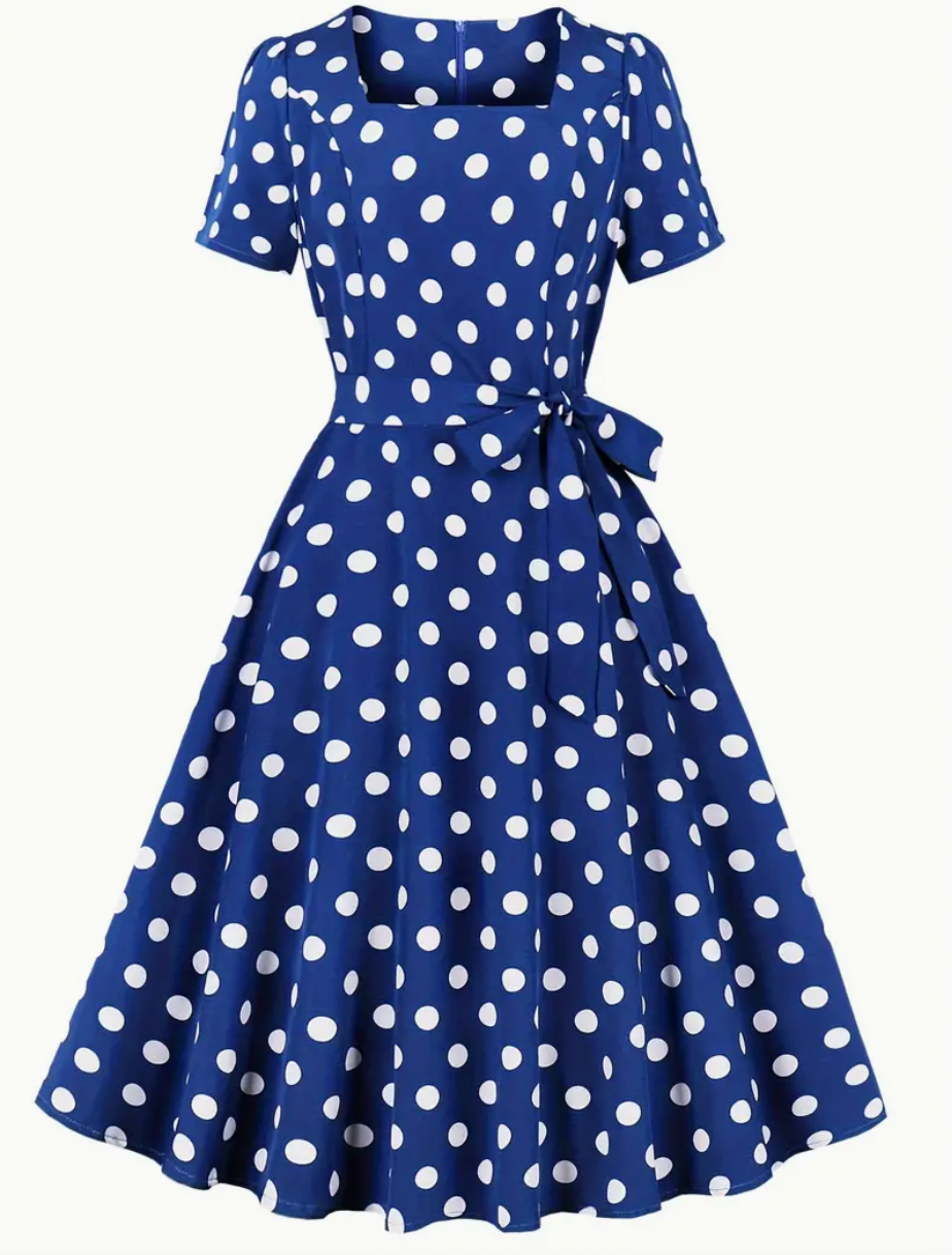 RETRO CHIC - Vacker vintage polka klänning för vår/sommar