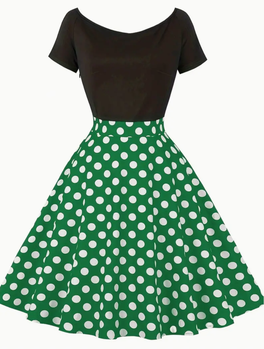 RETRO CHIC - Vacker vintage polka klänning för vår/sommar