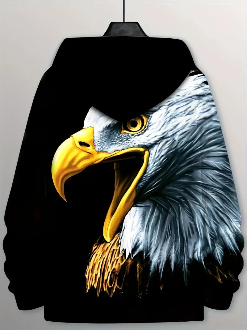 Amos eagle print hoodie för män